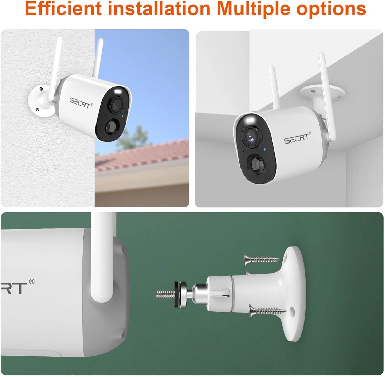 Wireless Outdoor Security Camera, SECRT Battery Powered 1080P WiFi Surveillance Cameras for Home Security System, Color Night Vision, Motion Detection, Siren Alarm and Spotlight, 2-Way-Talk,Waterproof - Image 7