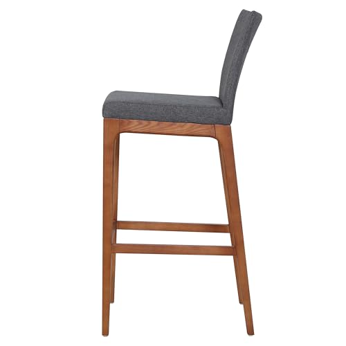 New Pacific Direct Devon PU Leather Counter stool,Walnut Brown Legs,Antique Gray,Set of 2 - Image 5