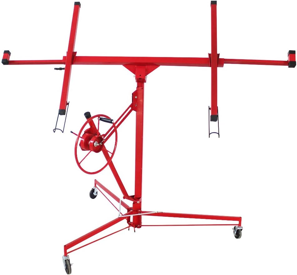 Axonl Drywall Lift, 11 Feet Drywall Panel Lift Hoist, Construction Rolling Caster Lifter for Lifting Panels, 150 lbs Wheel Lockable Drywall Panel Jack Lifter