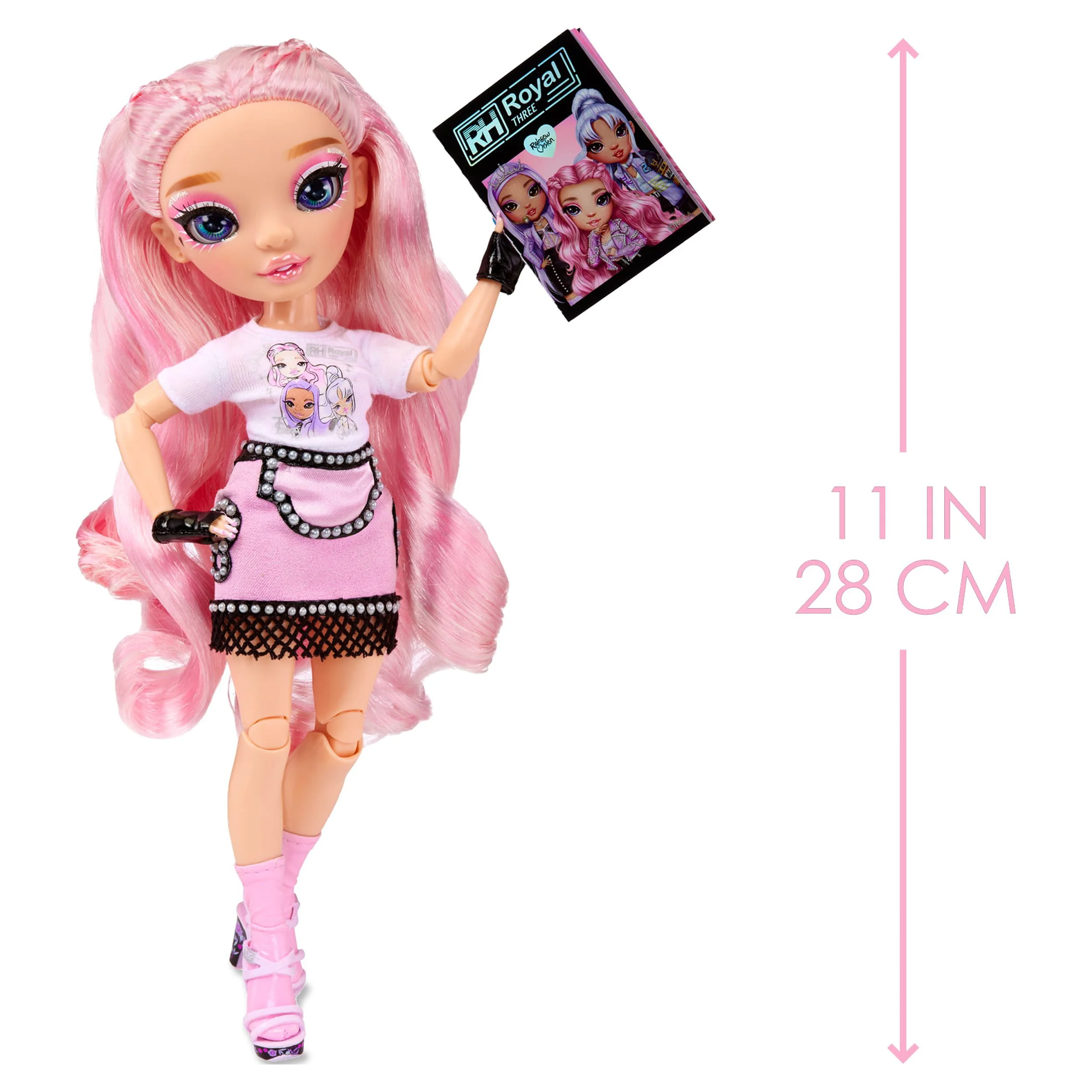 Rainbow High Rainbow Vision Royal Three K-pop ?C Minnie Choi (Pink Lavender) Fashion Doll. 2 Designer Outfits to Mix & Match w/ Microphone Headset & Band Merch Playset, Gift for Kids 6-12 - Image 4