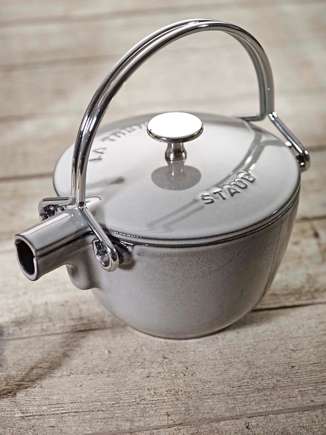 Staub Cast Iron 1-qt Round Tea Kettle – Basil, Made in France - Image 13