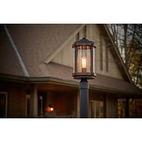 Kichler Barrington 17.85-in H Distressed Black and Wood Post Light - Image 4