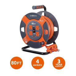 Alternative view of Link2Home Cord Reel Extension Cord 4 Power Outlets (80 Feet)