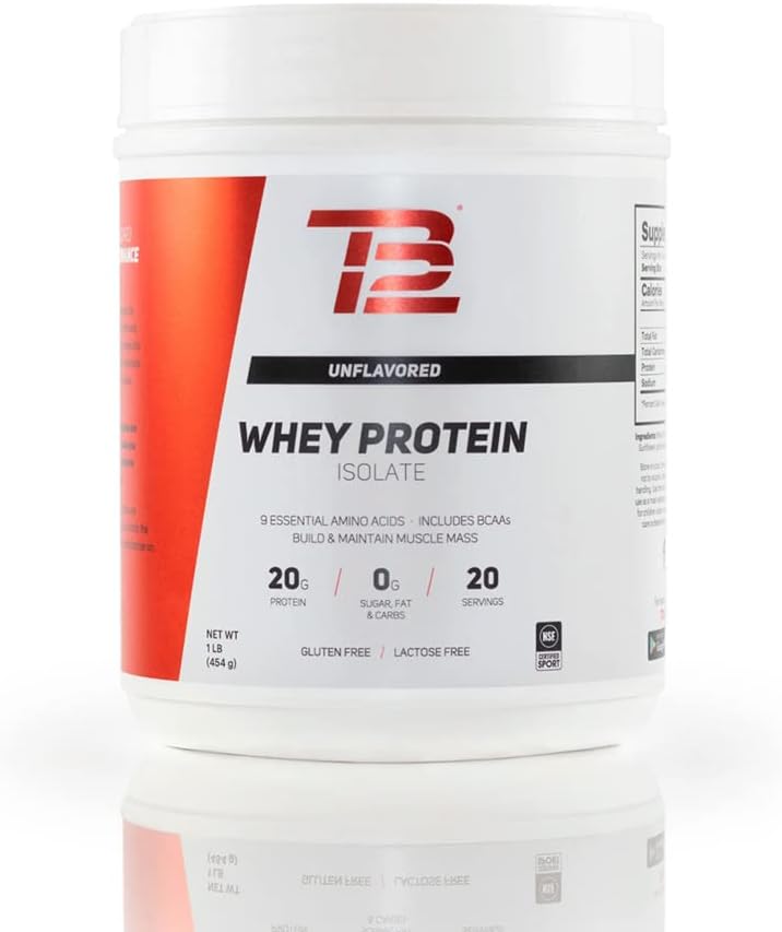 TB12 Whey Protein Powder, Unflavored Pack of 2