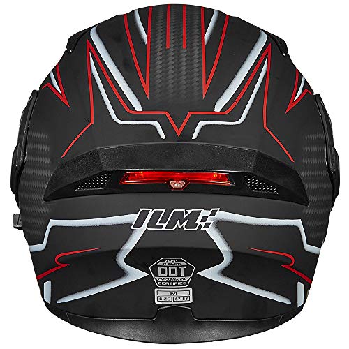 ILM Motorcycle Dual Visor Flip up Modular Full Face Helmet DOT 6 Colors Model 902 - Image 85