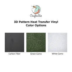Alternative view of Craftables 3D Premium Carbon Fiber Pattern Iron on Vinyl HTV Vinyl 5 Sheets for Cricut, Silhouette