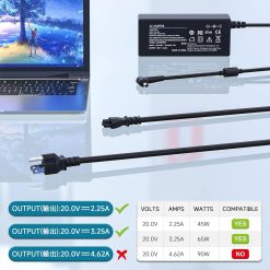 Alternative view of 65W 45W IdeaPad Laptop Charger, for Lenovo IdeaPad 3 5 330 330s 320 310 S340 S145 100 110 110s 120S-11IAP 100S-11IBY 130-15AST 510s 530s 710S Flex 5 4 14 ADL45WCC Laptop Power Supply Cord