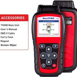 Alternative view of Autel MaxiTPMS TS508 with Free Screen Wiper Relearn Tool TPMS Programming TPMS Reset Sensor Activation Key Fob Testing Relearn by OBD Tire Type/Pressure Selection Advanced TS408