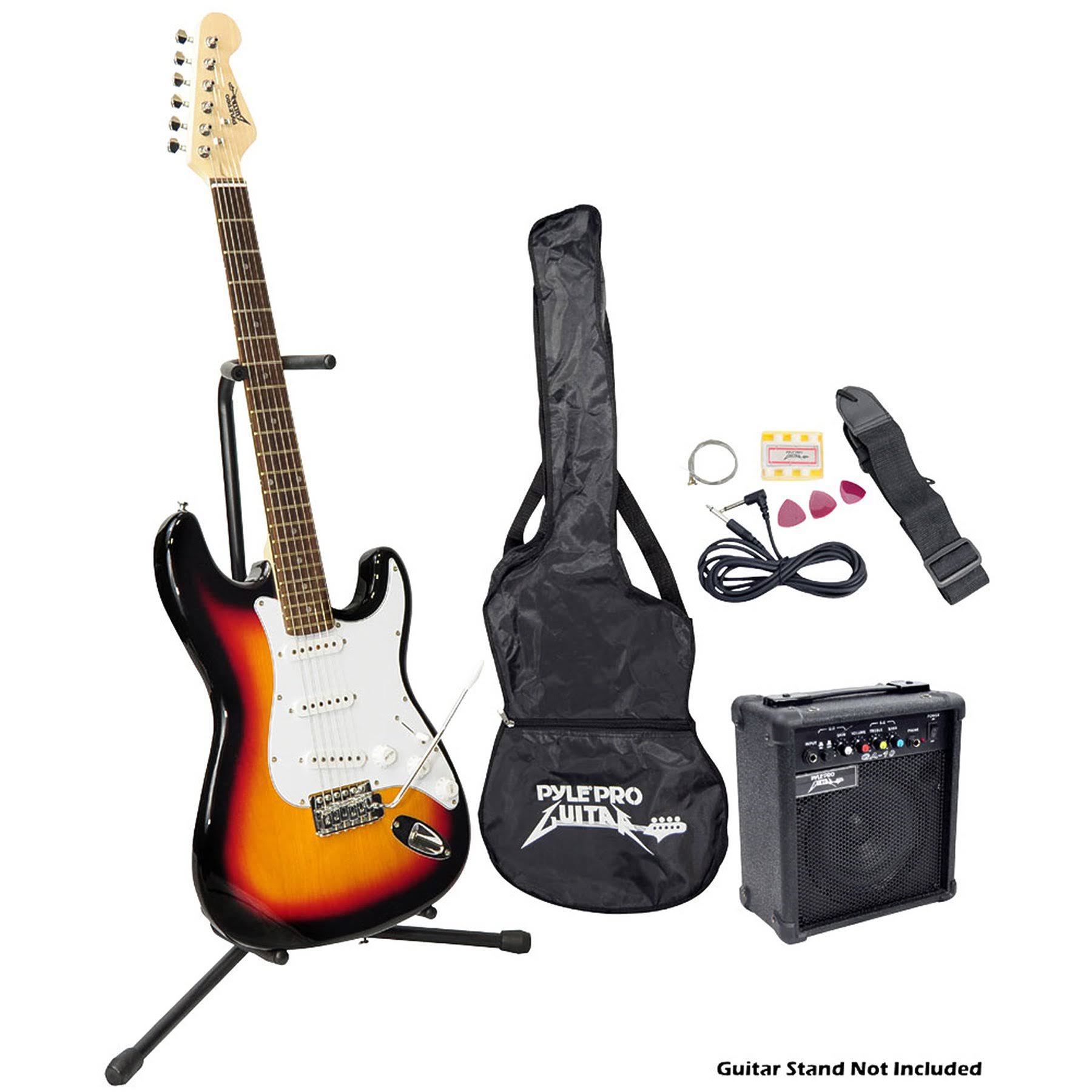 Pyle 97077080M Beginner Electric Guitar Package – Sun Burst