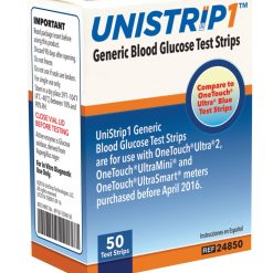 Unistrip Blood Glucose Test Strips; Case of 1200
