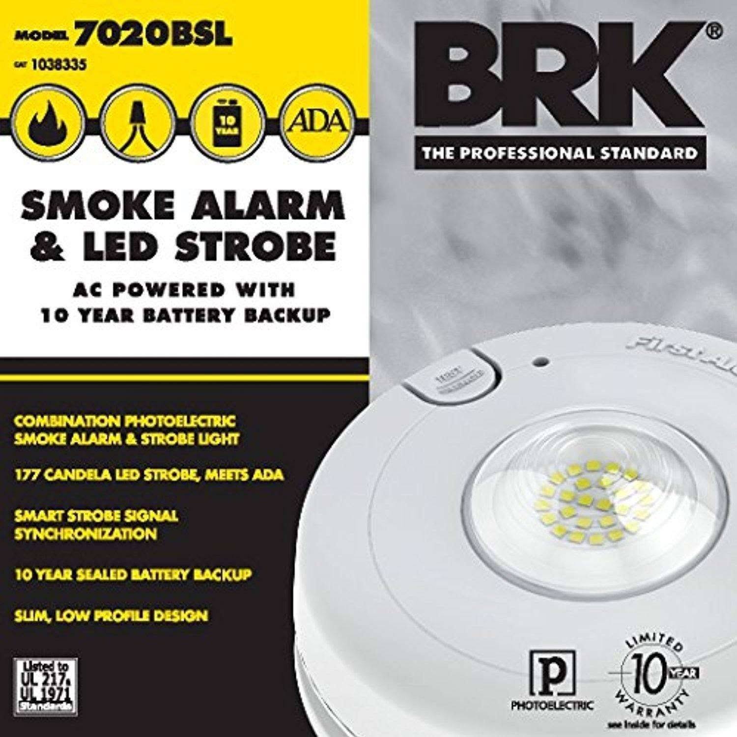 New Brk 7020BSL Smoke Alarm u0026 LED Strobe 120V - Image 3