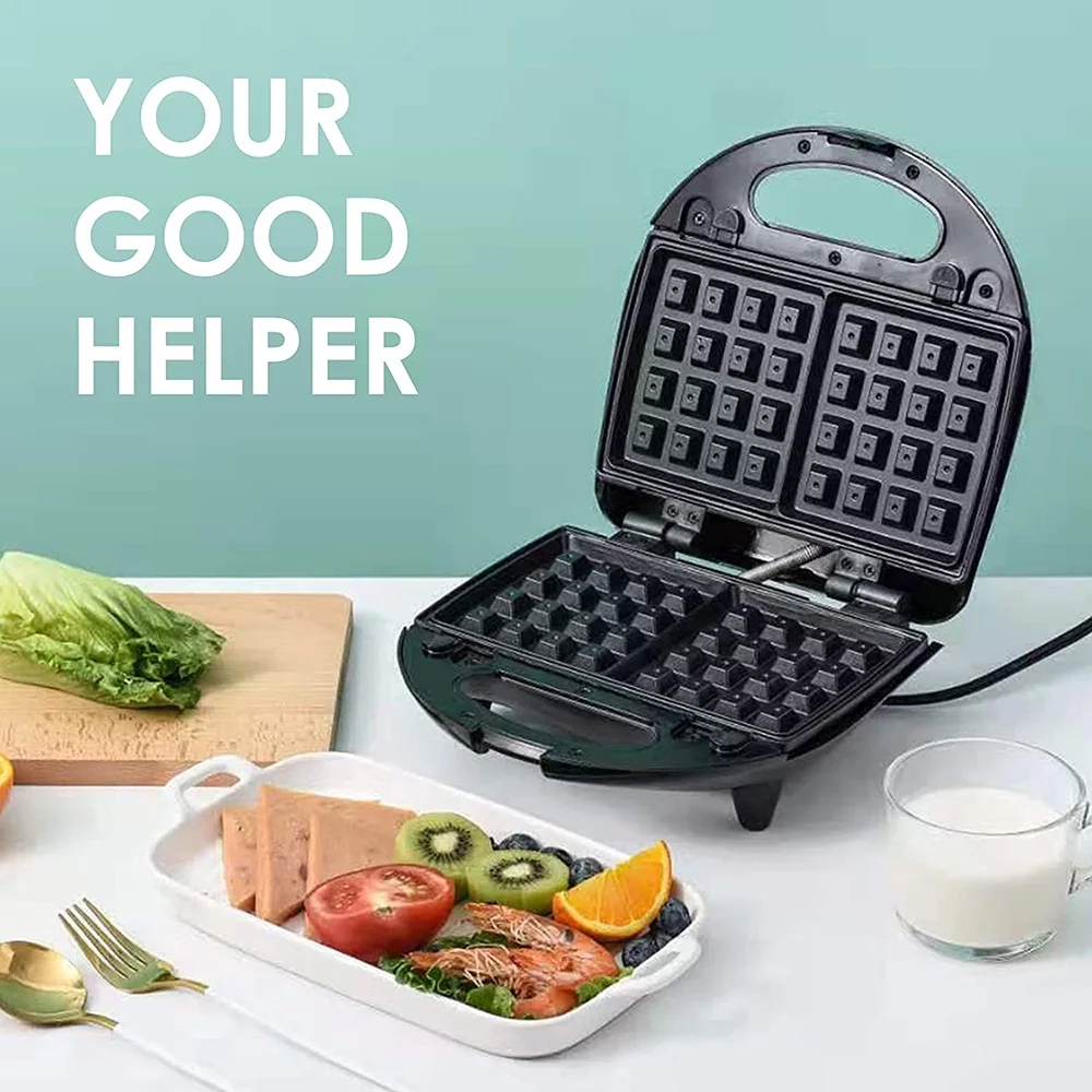 Shinysix Breakfast Maker Stainless Steel Electric Bread Machine for Multifunctional Waffle Heating Panini Steak Pan - Image 6
