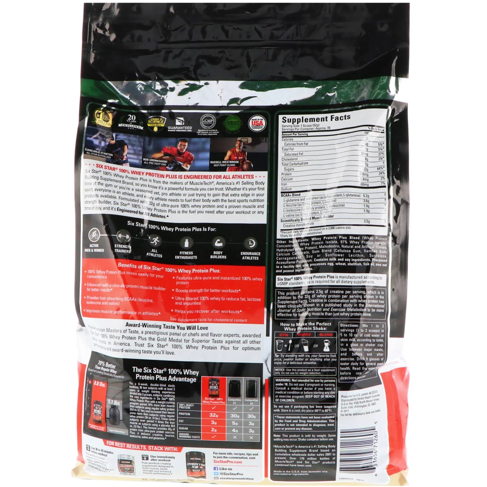 Six Star Pro 100% Whey Protein Plus Vanilla Cream 8 lbs. - Image 2