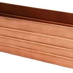 Alternative view of ACHLA DESIGNS Copper Plated Large Flower Box with Black Railing Clamp Brackets, 35.5 Window Box Planter