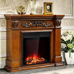 Alternative view of Tangkula 22.5 Inch Electric Fireplace Insert, Freestanding & Recessed Electric Fireplace Heater with Remote Control, Adjustable Heater, 7 Log Hearth Flame Settings for Home Room Indoor (22.5)