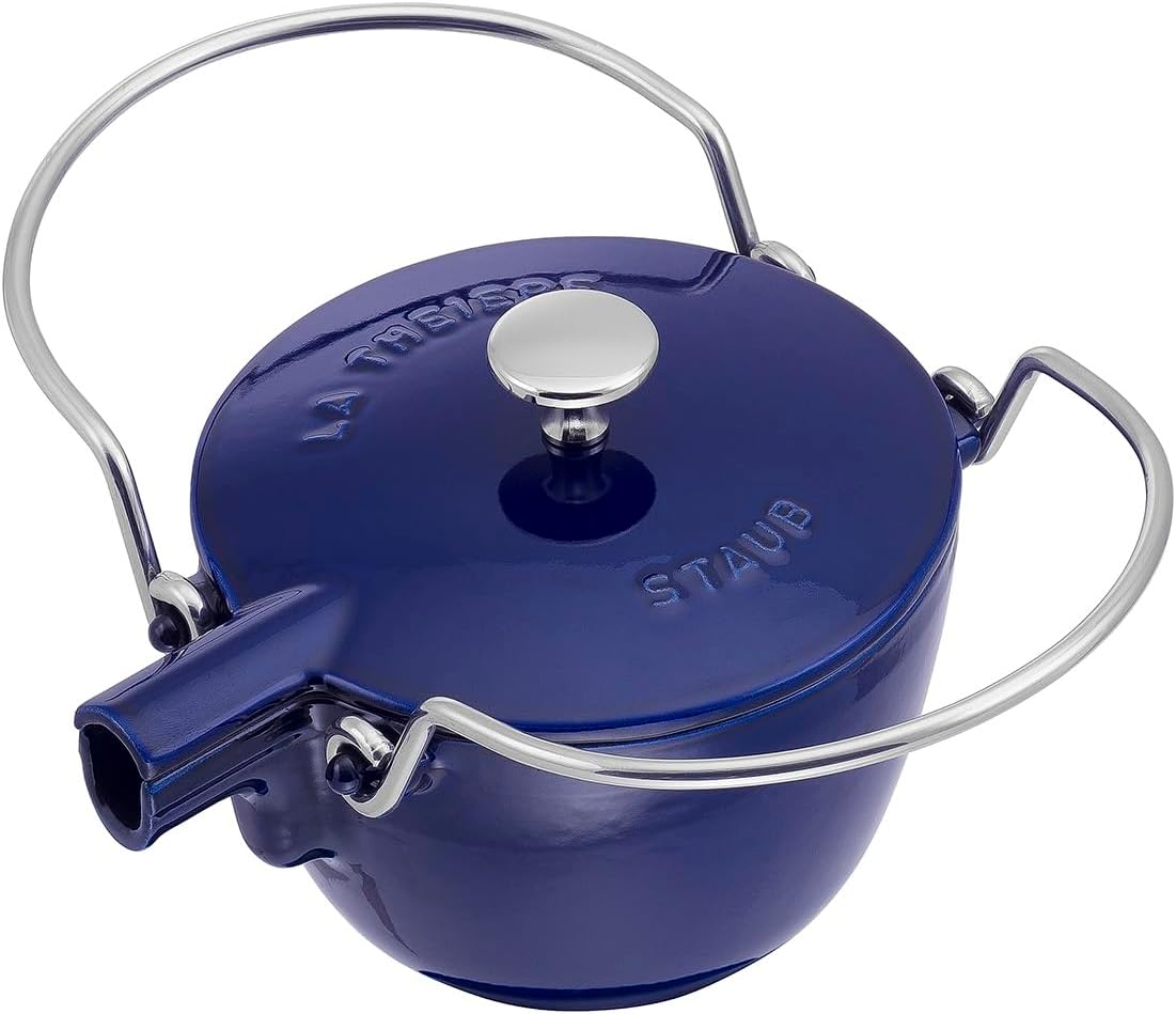 Staub Cast Iron 1-qt Round Tea Kettle – Basil, Made in France - Image 6