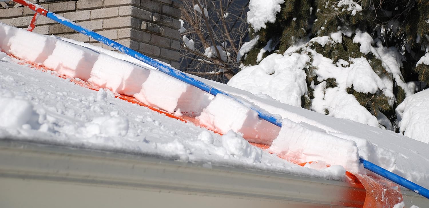 Snow Roof Rake by Avalanche! Original 500 with Slide Material: Easy Heavy Snow Removal for Standard Asphalt Shingled Roofs to Prevent Ice Dams and Damage. 17 Inch Wide, 16 Feet Long, 1.5 Inch Wheels - Image 4