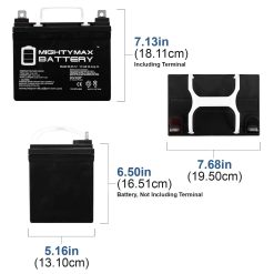 Alternative view of Mighty Max 12V 35Ah Pride Mobility Jazzy Select GT Replacement Battery