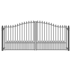 Aleko Steel Dual Swing Driveway Gate – Munich Style – 16 x 6 Feet