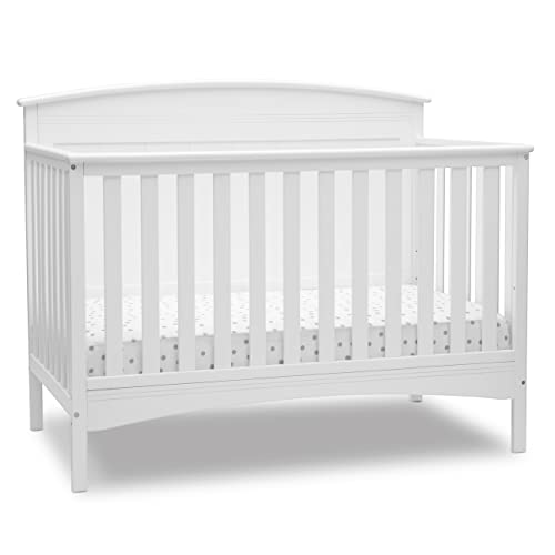 Delta Children Archer Solid Panel 4-in-1 Convertible Baby Crib – Greenguard Gold Certified, Bianca White - Image 7