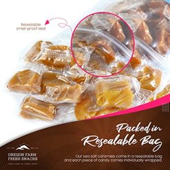 Alternative view of Oregon Farm Fresh Snacks Salted Caramel Gourmet Candy – Oregon Made Caramel Candy with Sea Salt and Vanilla – Gluten Free Delicious Chewy Sea Salt Caramels – Soft Caramels Individually Wrapped (16 oz)