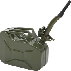 Portable 10L 2.5 Gallon Metal Gas-Fuel Cold-rolled Plate-Diesel Tank Bucket with Pipe US(Green 1)