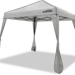 EzyFast Elegant Pop Up Beach Shelter, Compact Instant Canopy Tent, Portable Sports Cabana, 7.5 x 7.5 ft Base / 6 x 6 ft top for Hiking, Camping, Fishing, Picnic, Family Outings (6 x 6, A Khaki)