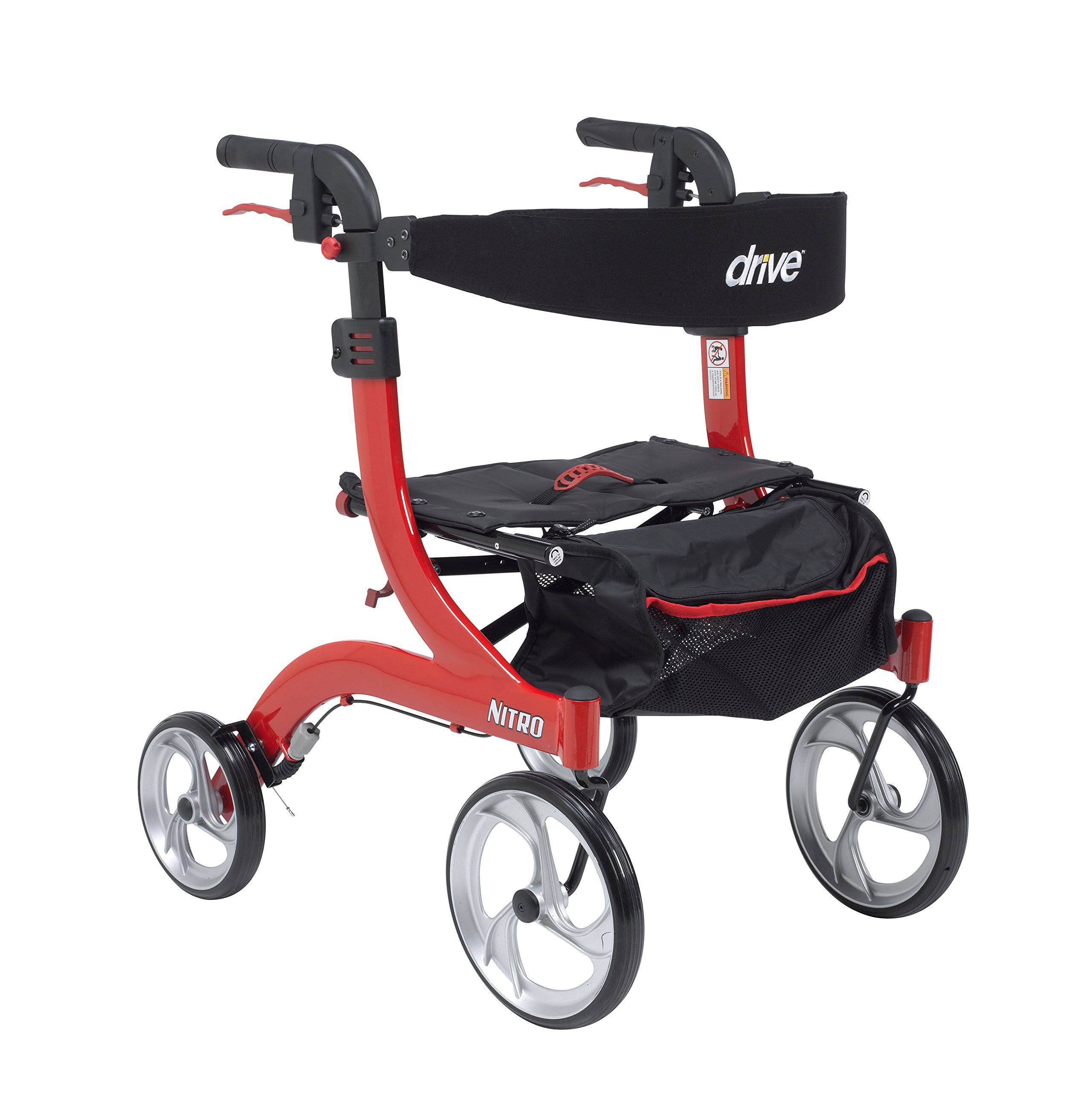Drive Medical RTL10266-H Nitro Euro Style Walker Rollator Petite Red