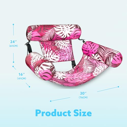 Sloosh Pool Floats Chairs Adult,Inflatable Pool Lounge,Plant Pattern Floating Mat Hammock,Blow up Water Chairs Noodles rafts for Party Summer Water Beach Fun - Image 16