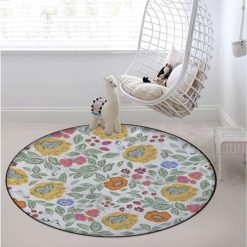 Alternative view of Dark Blue White Office Chair Mat Hardwood Floor Computer Desk Mat Anti-Slip Gaming Chair Mat Round Floor Mat Durable Floor Protector Old Fashion Romantic Decorating Diameter 35.4 in