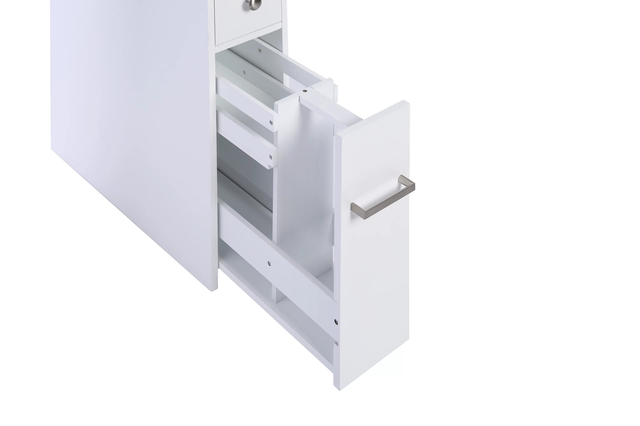 Spirich Home Slim Bathroom Storage Cabinet, Free Standing Toilet Paper Holder, Bathroom Cabinet Slide Out Drawer Storage,White - Image 4