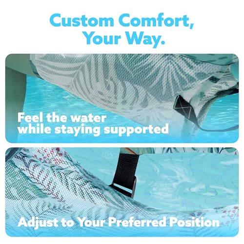 Sloosh Pool Floats Chairs Adult,Inflatable Pool Lounge,Plant Pattern Floating Mat Hammock,Blow up Water Chairs Noodles rafts for Party Summer Water Beach Fun - Image 5