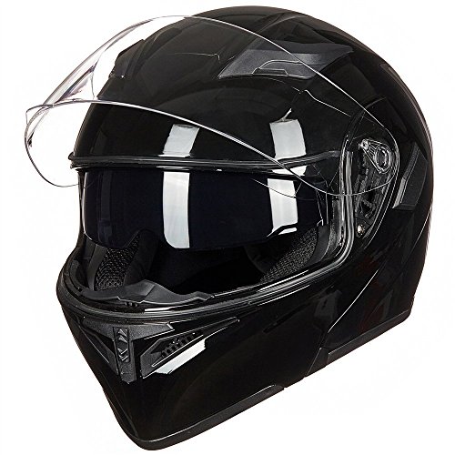 ILM Motorcycle Dual Visor Flip up Modular Full Face Helmet DOT 6 Colors Model 902 - Image 64