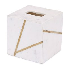 Kassatex Tissue Holder, Marble Brass Accessories