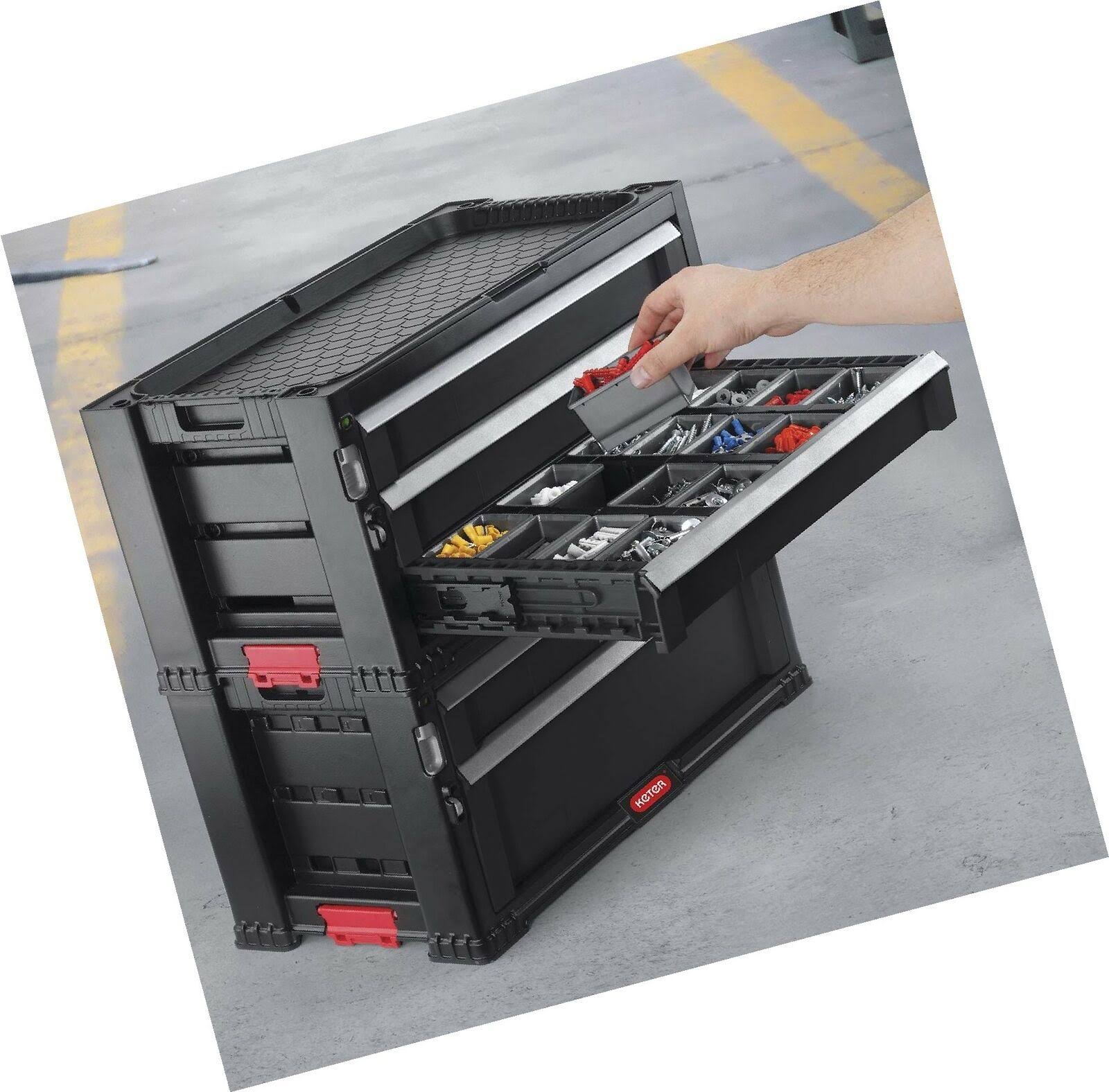 Keter 5 Drawer Modular Tool Storage, Plastic Resin Chest, Black - Image 5