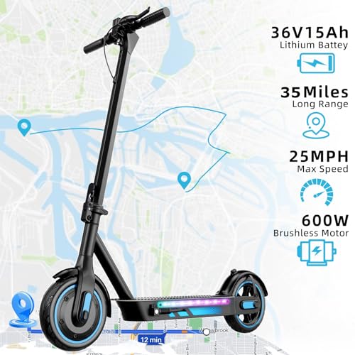 Electric Scooter for Adults, 19/25 Mph Max Speed, 21/25/35 Miles Range,350/500/600W APP Control E-Scooter with 8.5/10 Inflatable tire, Foldable Escooter with App Control, UL 2272 Certified - Image 13