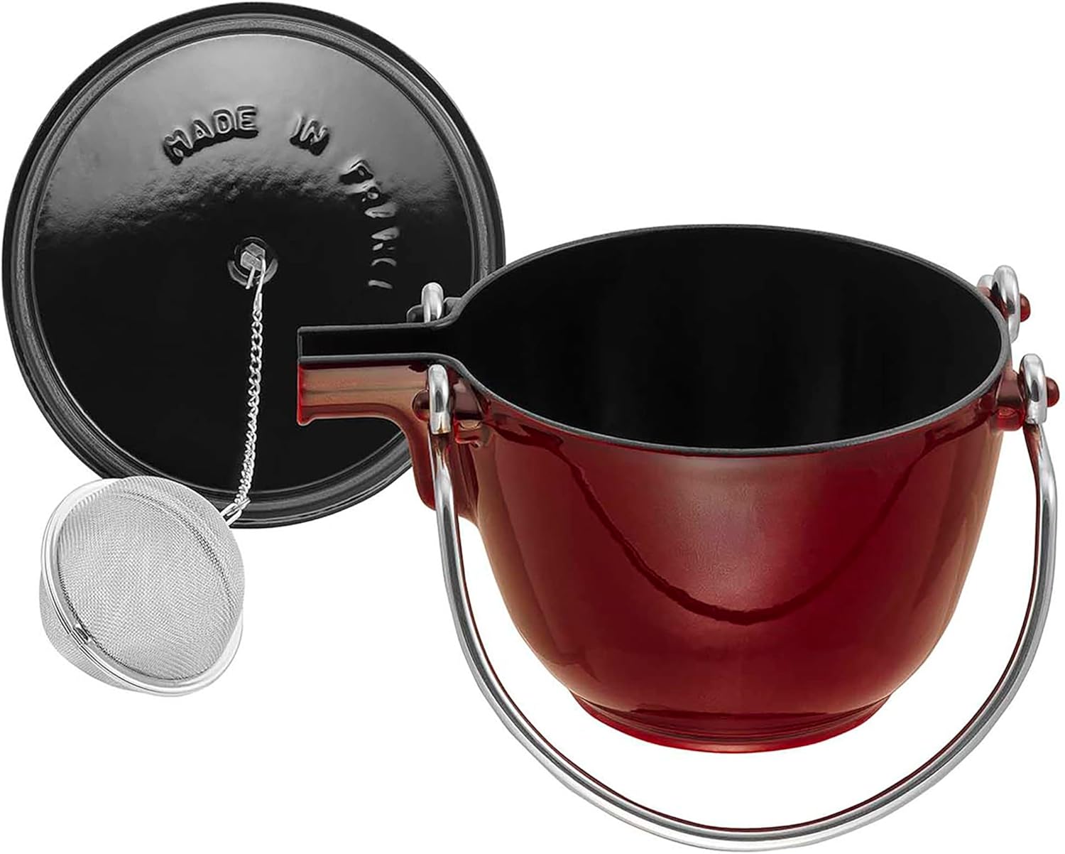 Staub Cast Iron 1-qt Round Tea Kettle – Basil, Made in France - Image 16