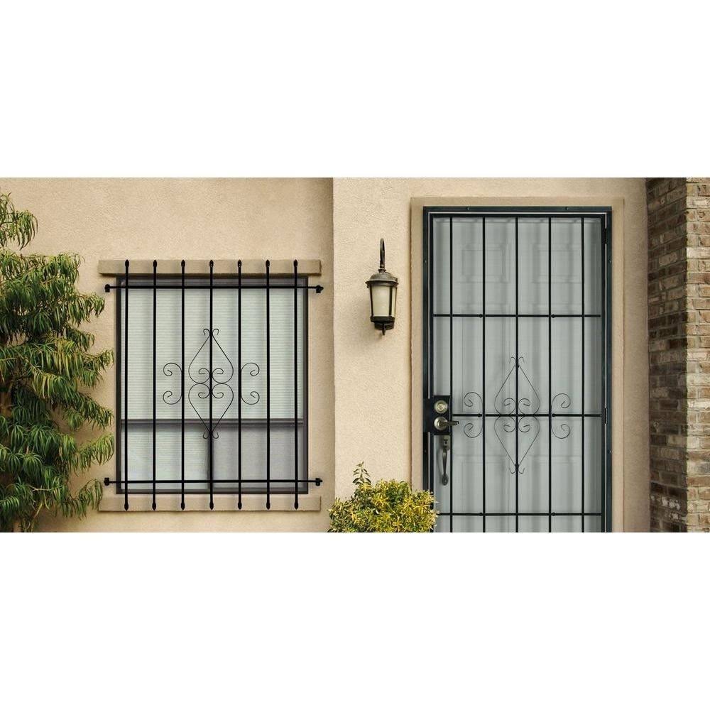 Unique Home Designs 36 in. x 80 in. SU Casa Black Surface Mount Outswing Steel Security Door with Expanded Metal Screen - Image 3