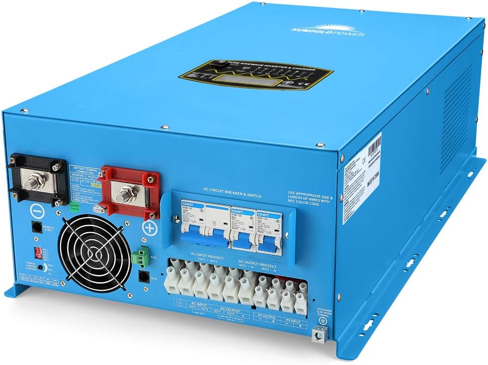 SUNGOLDPOWER 18000W Peak 54000W Split Phase Pure Sine Wave Power Inverter,Low Frequency Inverter DC 48V AC Input 240V AC Output 120V 240V Converter, with 40A MPPT Solar Charger Controller 18KW - Image 2