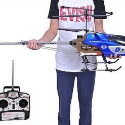 53 inch Extra Large GT Qs8006 2 Speed 3.5 CH RC Helicopter Builtin Gyro Blue