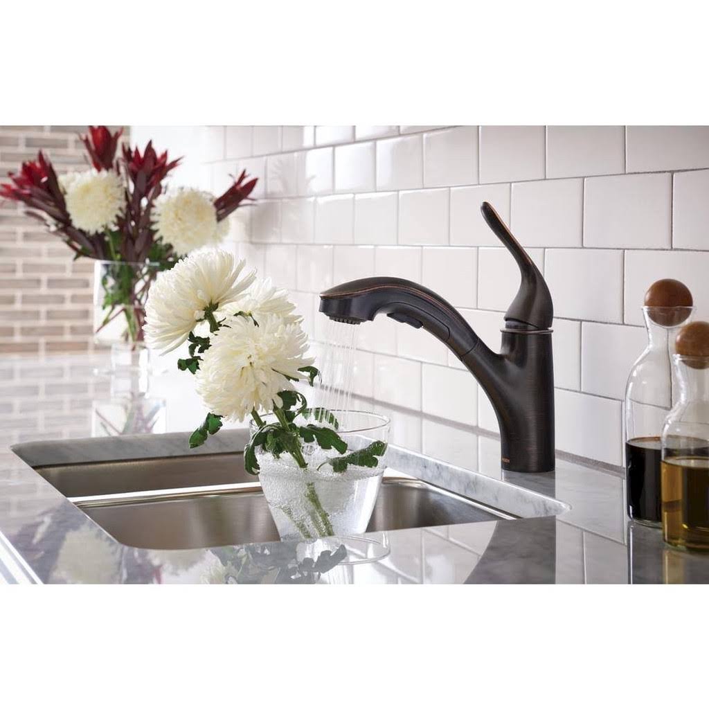 Moen Brecklyn Single-Handle Pull-Out Sprayer Kitchen Faucet Bronze - Image 6