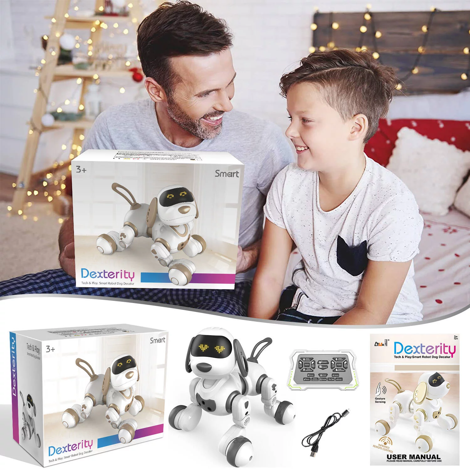 Remote Control Robot Dog Toy with Touch Function and Programmable,Smart Interactive Stunt Robot Dog Toy - Image 5