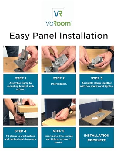 VaRoom – Desk Divider; Sound Proof Dividers – Privacy Shields for Student Desks and Desk Privacy Panels. Cubicle Wall, Desk Divider for Students and Office Divider (Light Grey, 48 W x 18??H) - Image 5