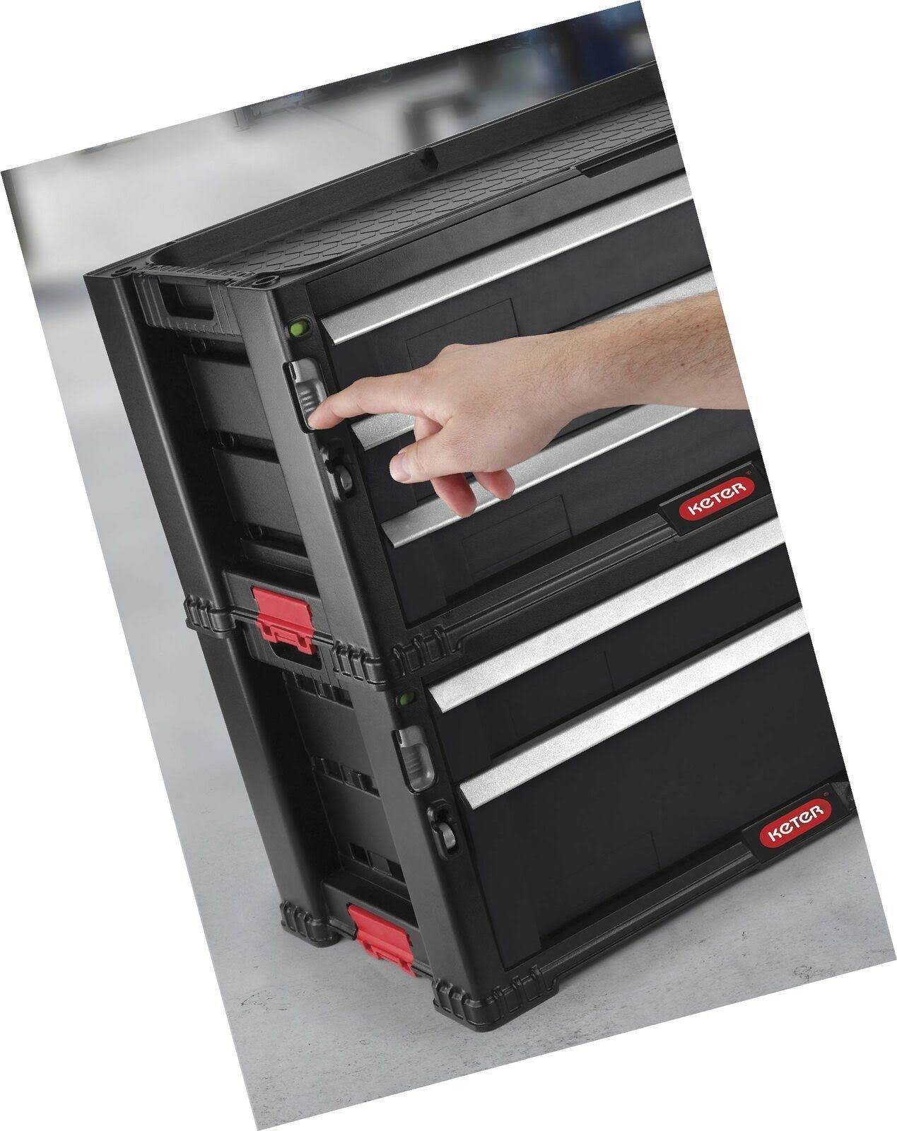 Keter 5 Drawer Modular Tool Storage, Plastic Resin Chest, Black - Image 6