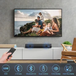 Alternative view of Sound Bar for TV, Bluetooth 5.0/HDMI-ARC/Optical/AUX/Coaxial/USB Wired & Wireless Connection Soundbar, Surround Sound System Smart TV Sound Bar with Built-in Subwoofers, Remote Control