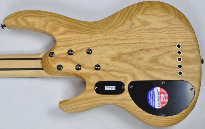 ESP LTD B-205 Fretless Spalted Maple Natural Satin 5 String Bass - Image 10