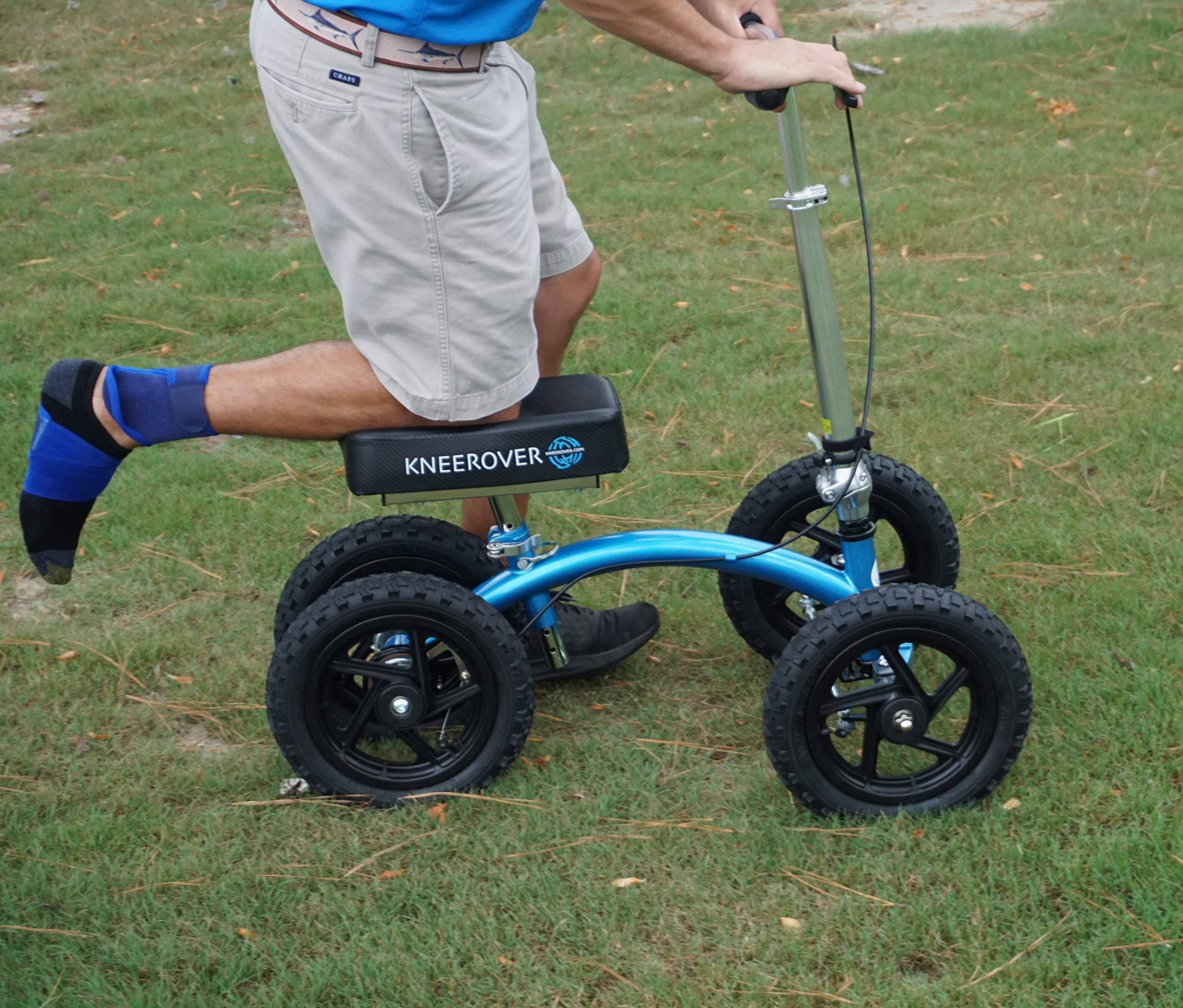 New KneeRover Quad All Terrain Knee Walker in Metallic Blue - Image 7