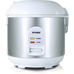 Oyama 5-Cup All Stainless-Steel Rice Cooker/Steamer/Warmer, White