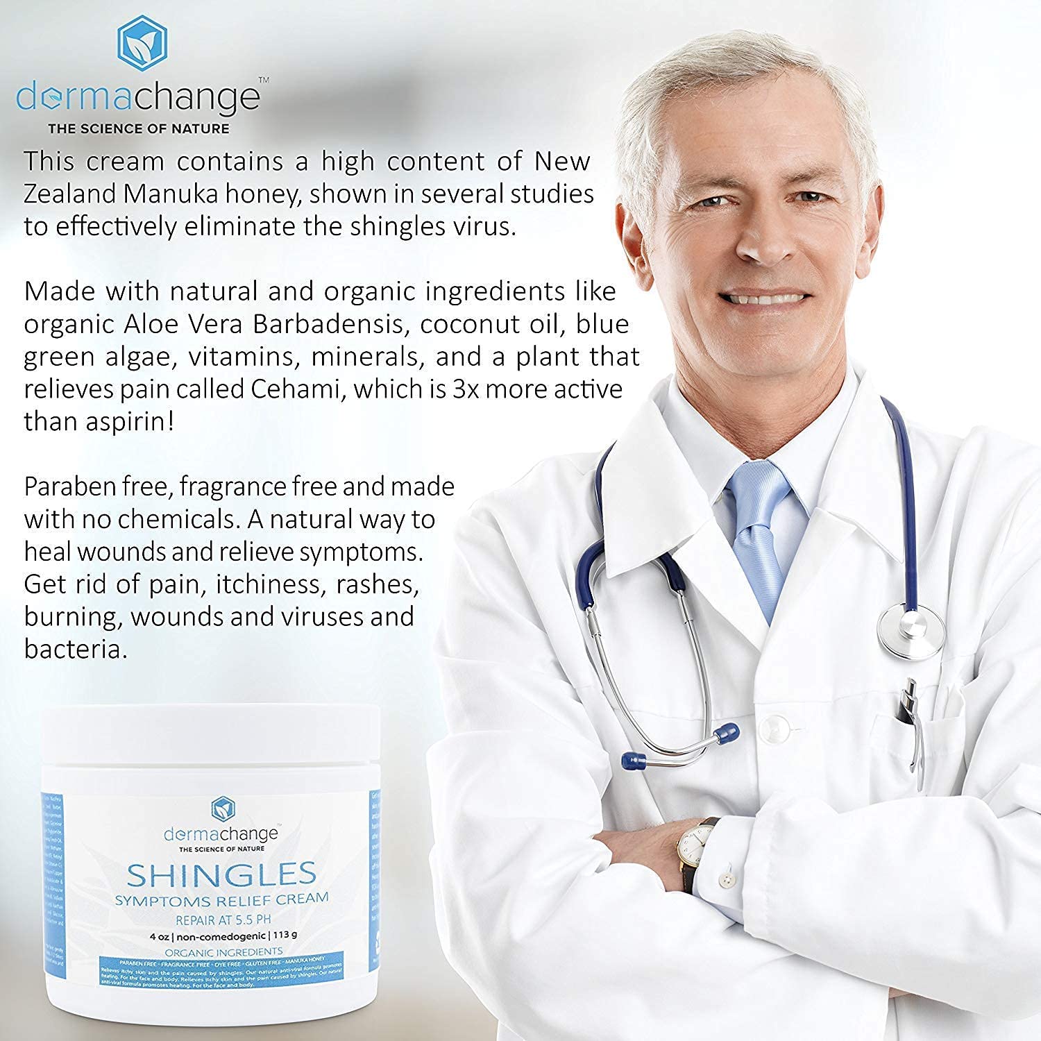 Natural Shingles Treatment and Relief Cream – with Manuka Honey – Shingle Nerve Pain Ointment – Natural Moisturizer for Face and Body – Stops Shingle Breakouts, Burning, Scar, Itchy Dry Skin (8oz) - Image 12