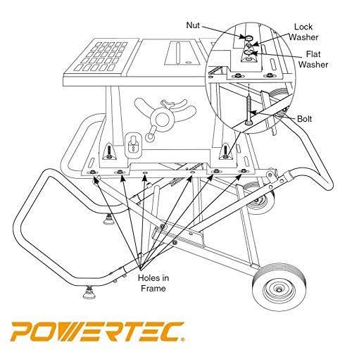 Powertec MT4009 Rolling Foldable Table Saw Stand - Image 9